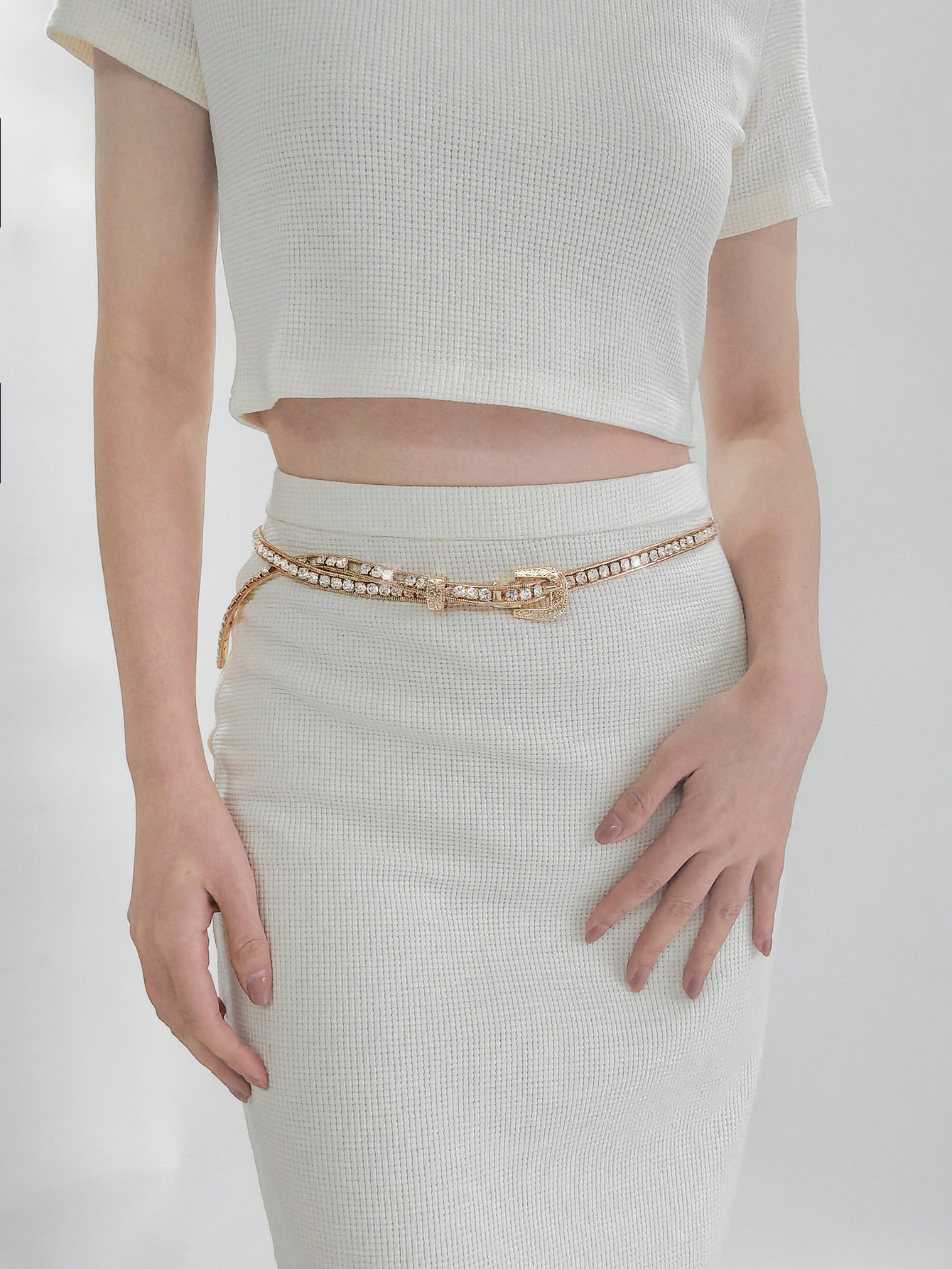 Rhinestone Metal Belt - The Ruffled Bull Boutique