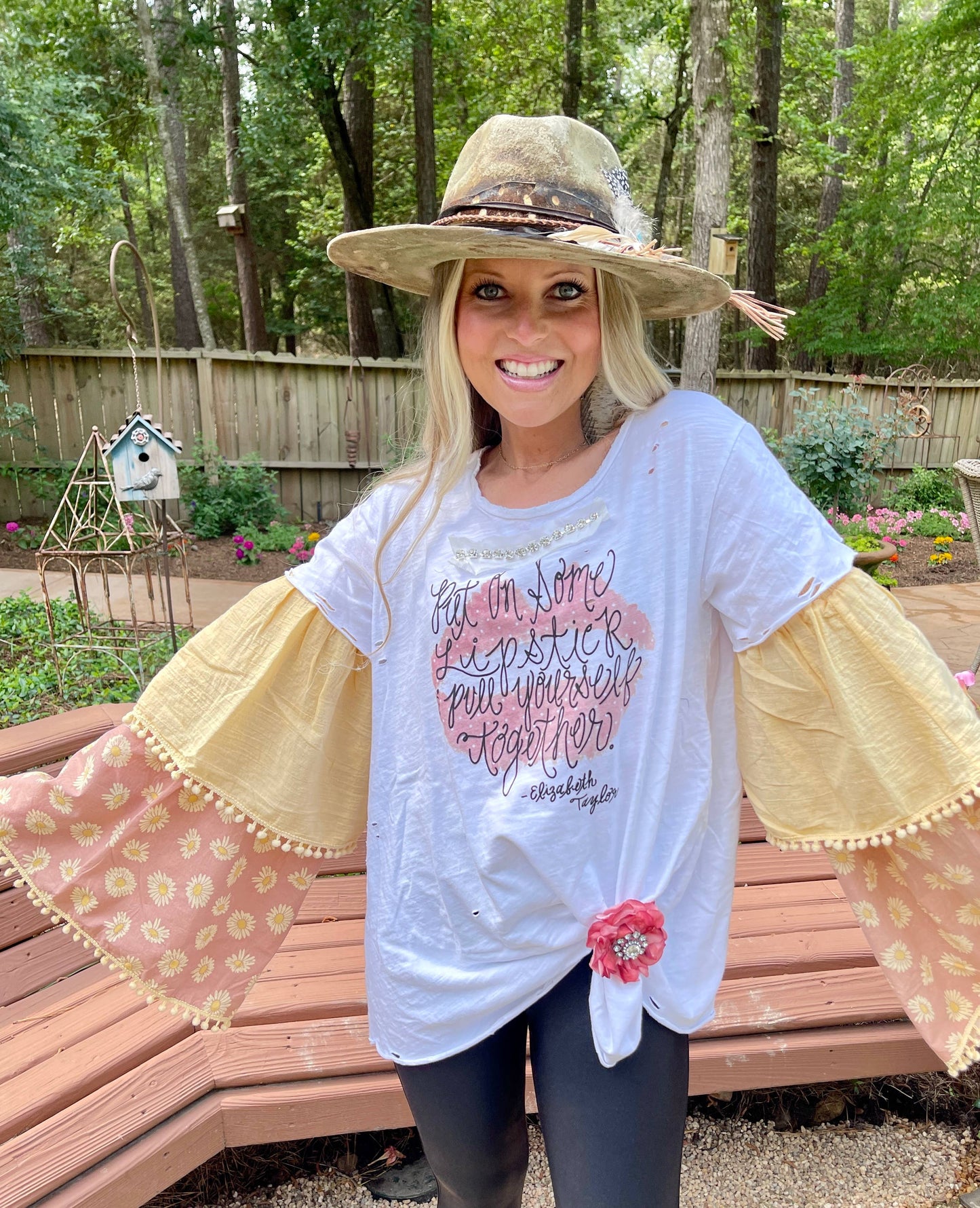 Lipstick Tattered Shirt - The Ruffled Bull Boutique