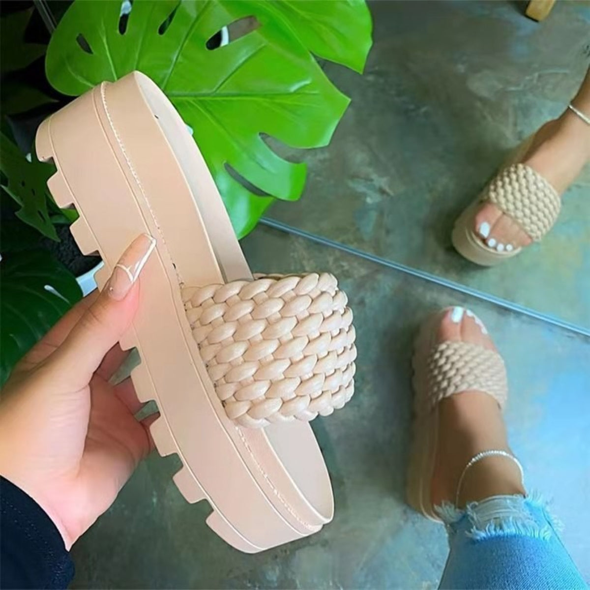 PU Leather Open Toe Platform Sandals - The Ruffled Bull Boutique