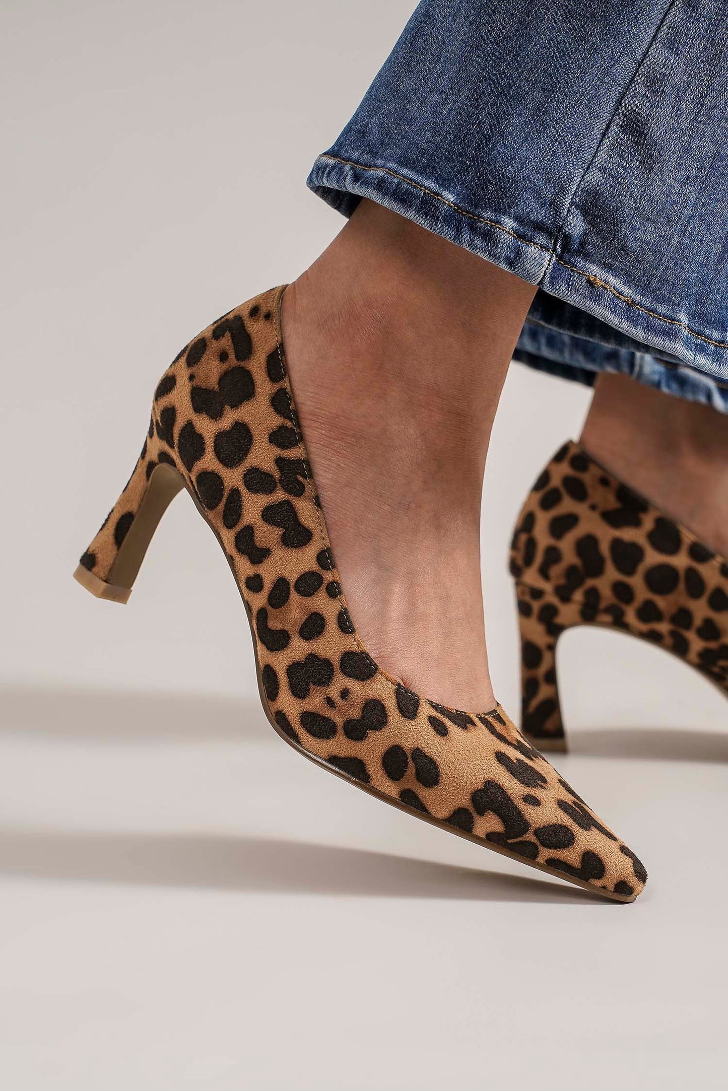 Beast Fashion Faux Suede Leopard Point Toe Pumps - The Ruffled Bull Boutique