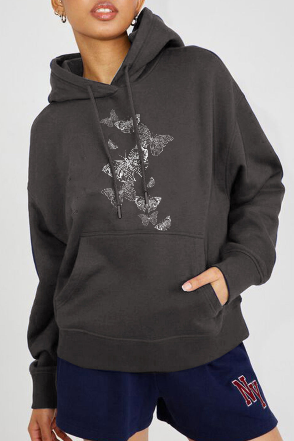 Simply Love Simply Love Full Size Dropped Shoulder Butterfly Graphic Hoodie - The Ruffled Bull Boutique