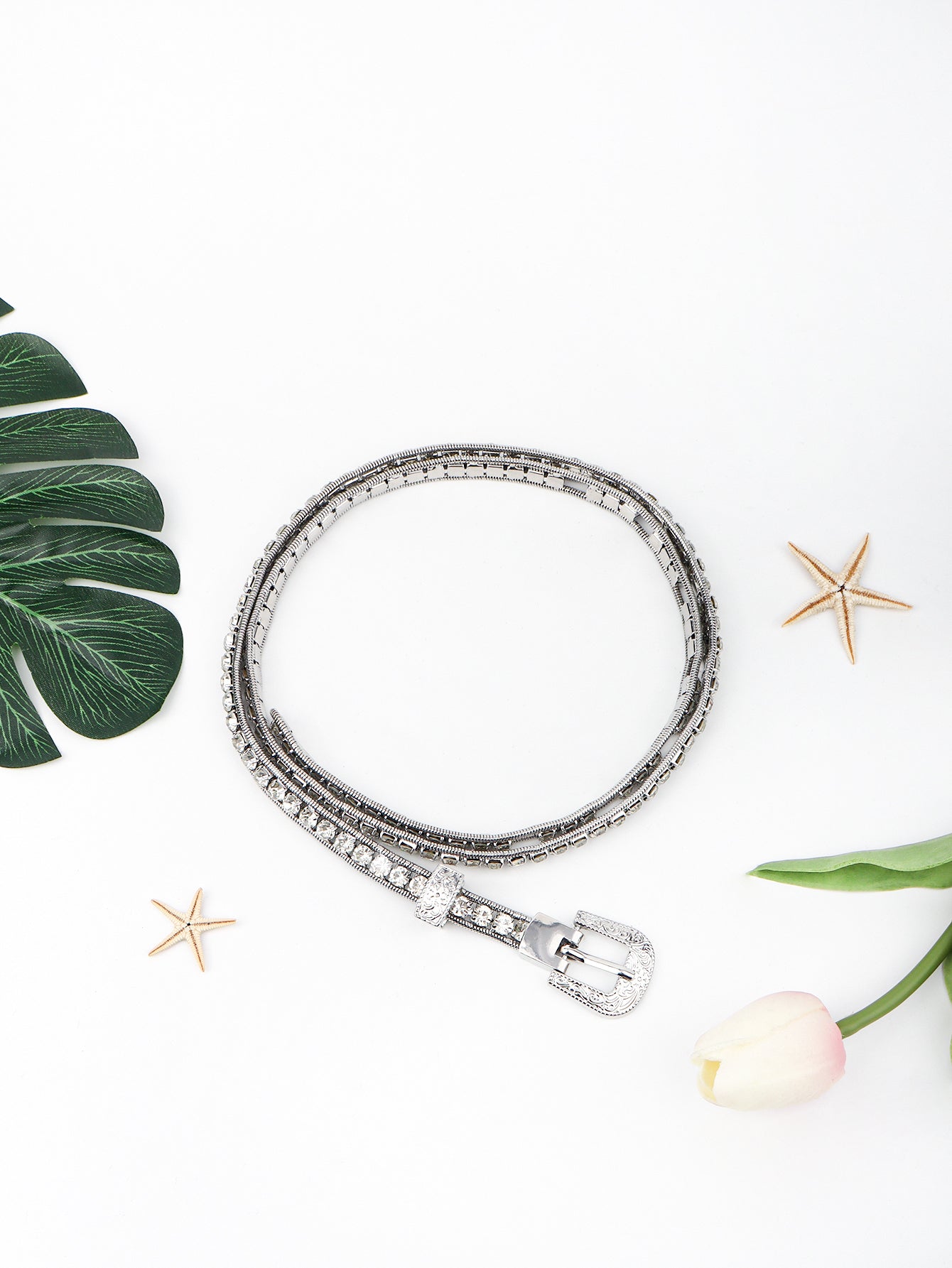 Rhinestone Metal Belt - The Ruffled Bull Boutique