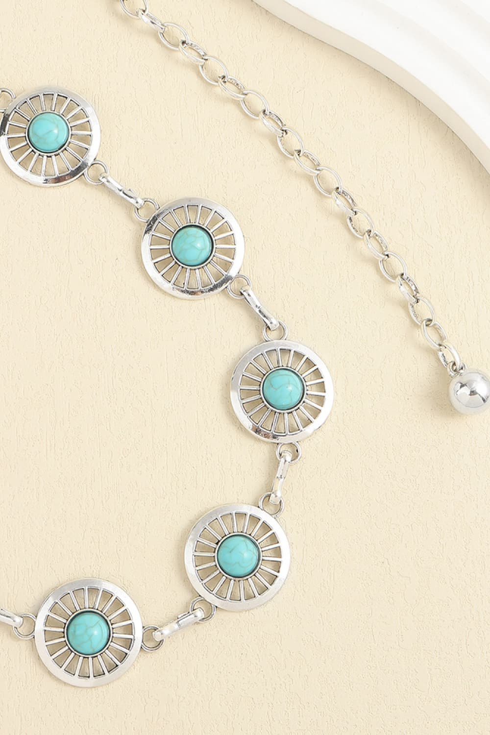 Vintage Turquoise Alloy Belt - The Ruffled Bull Boutique