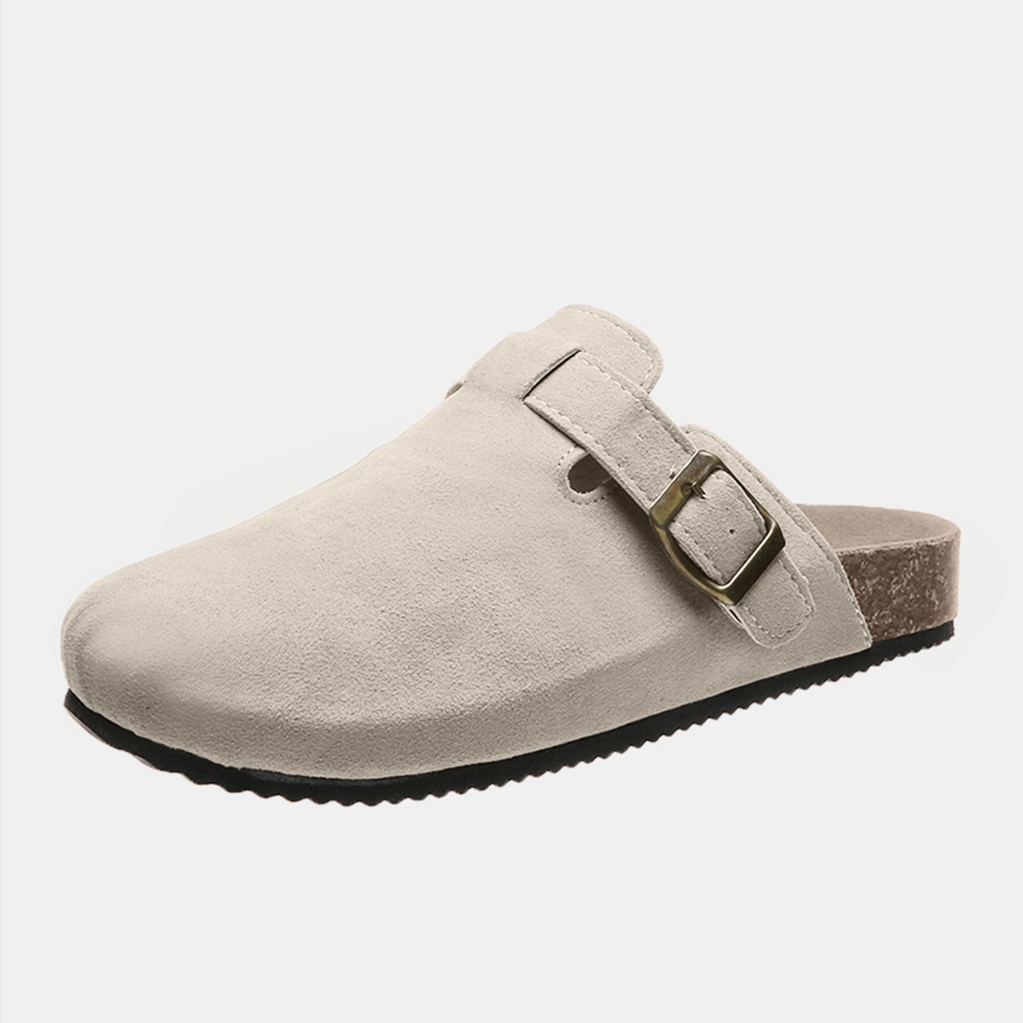 Suede Closed Toe Buckle Slide - The Ruffled Bull Boutique