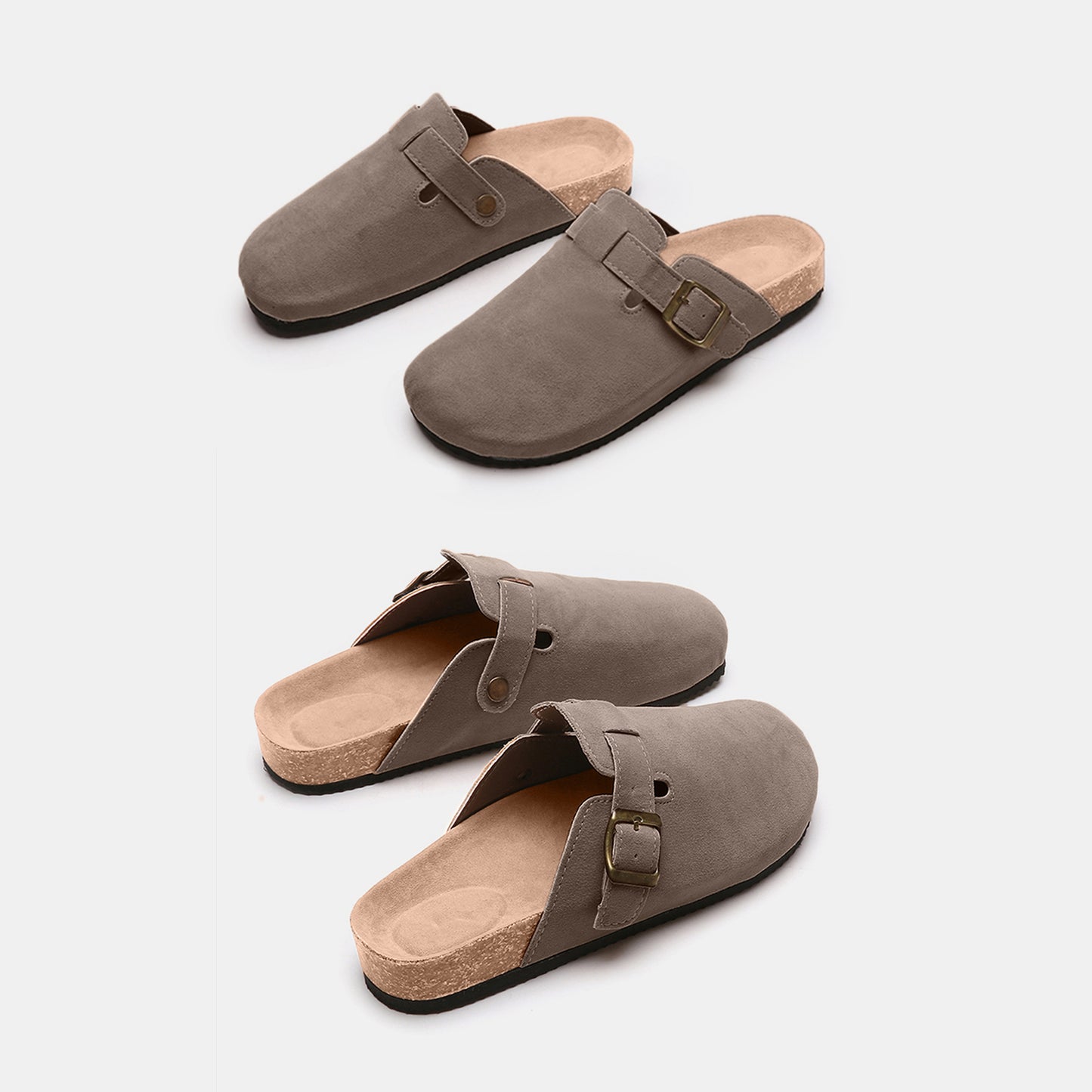 Suede Closed Toe Buckle Slide - The Ruffled Bull Boutique