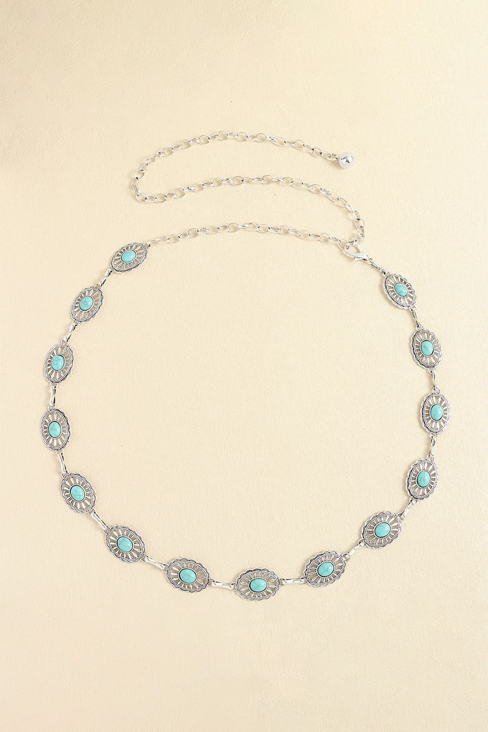 Vintage Turquoise Alloy Belt - The Ruffled Bull Boutique