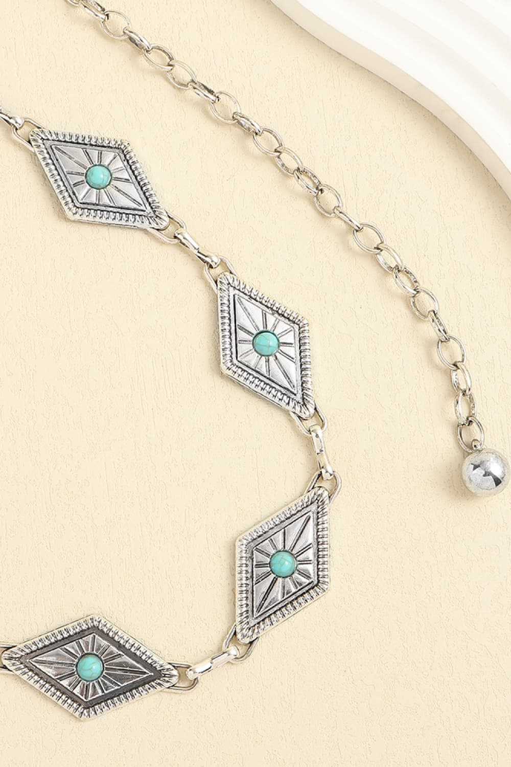 Vintage Turquoise Alloy Belt - The Ruffled Bull Boutique
