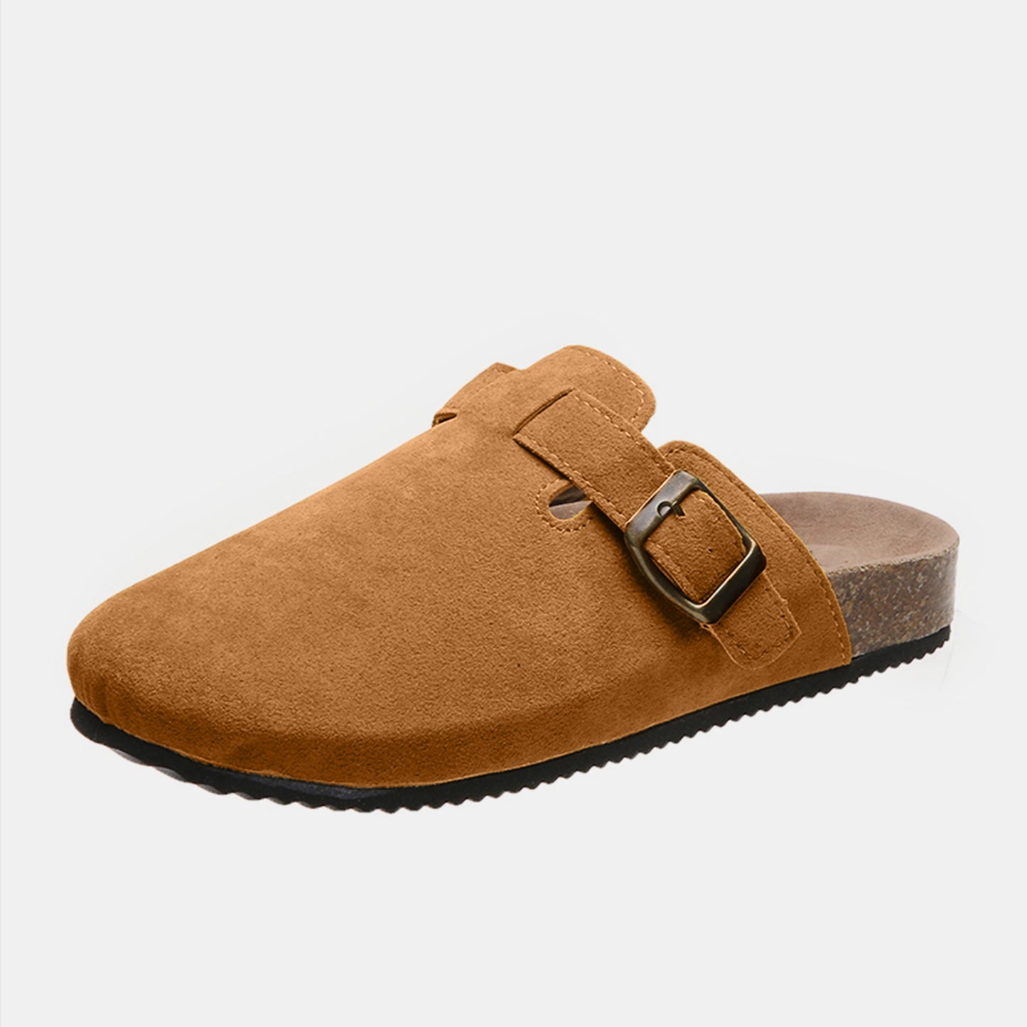 Suede Closed Toe Buckle Slide - The Ruffled Bull Boutique