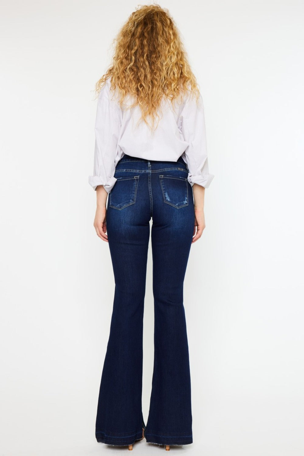 Kancan Mid Rise Slim Flare Jeans - The Ruffled Bull Boutique