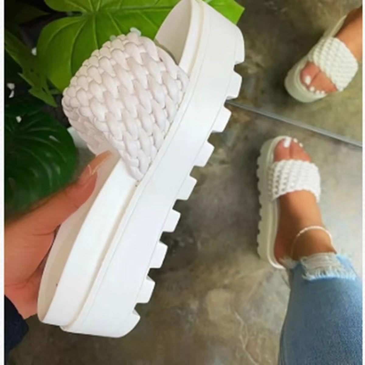 PU Leather Open Toe Platform Sandals - The Ruffled Bull Boutique