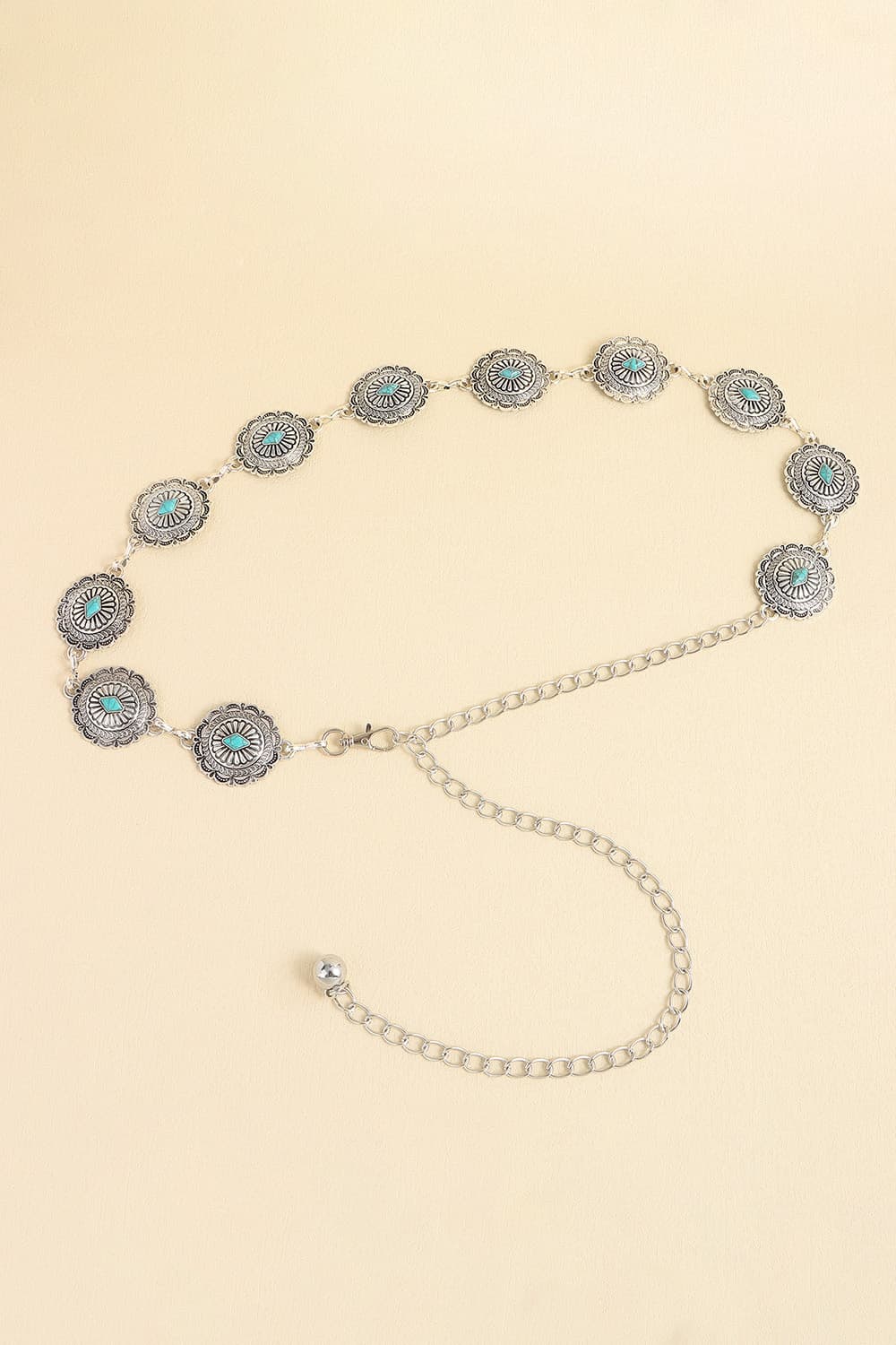 Vintage Turquoise Alloy Belt - The Ruffled Bull Boutique