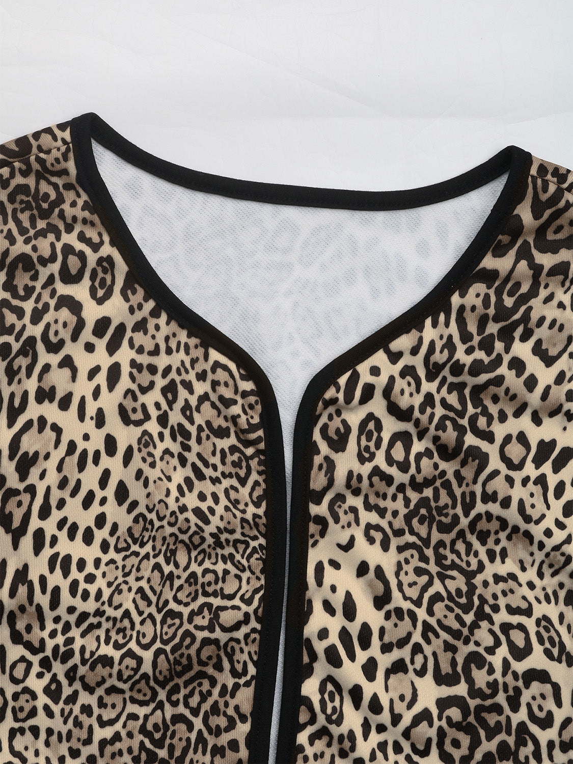 Perfee Leopard Open Front Long Sleeve Jacket - The Ruffled Bull Boutique