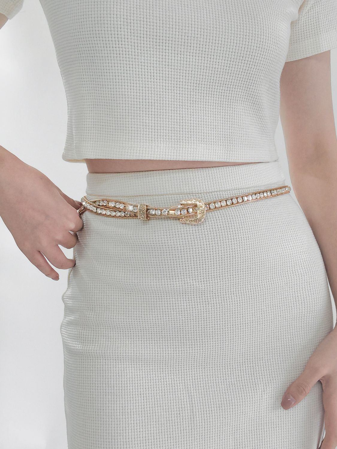 Rhinestone Metal Belt - The Ruffled Bull Boutique