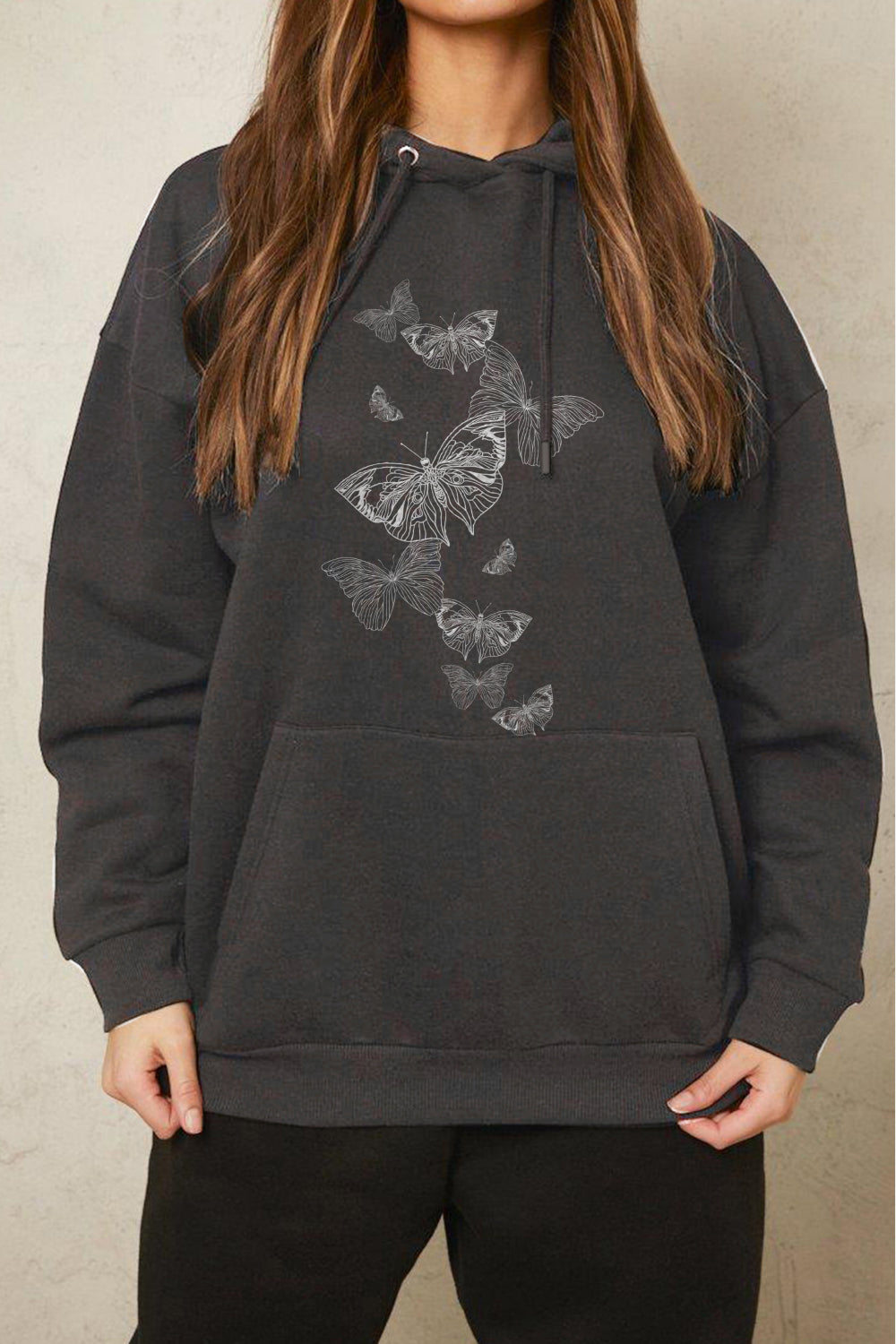 Simply Love Simply Love Full Size Dropped Shoulder Butterfly Graphic Hoodie - The Ruffled Bull Boutique