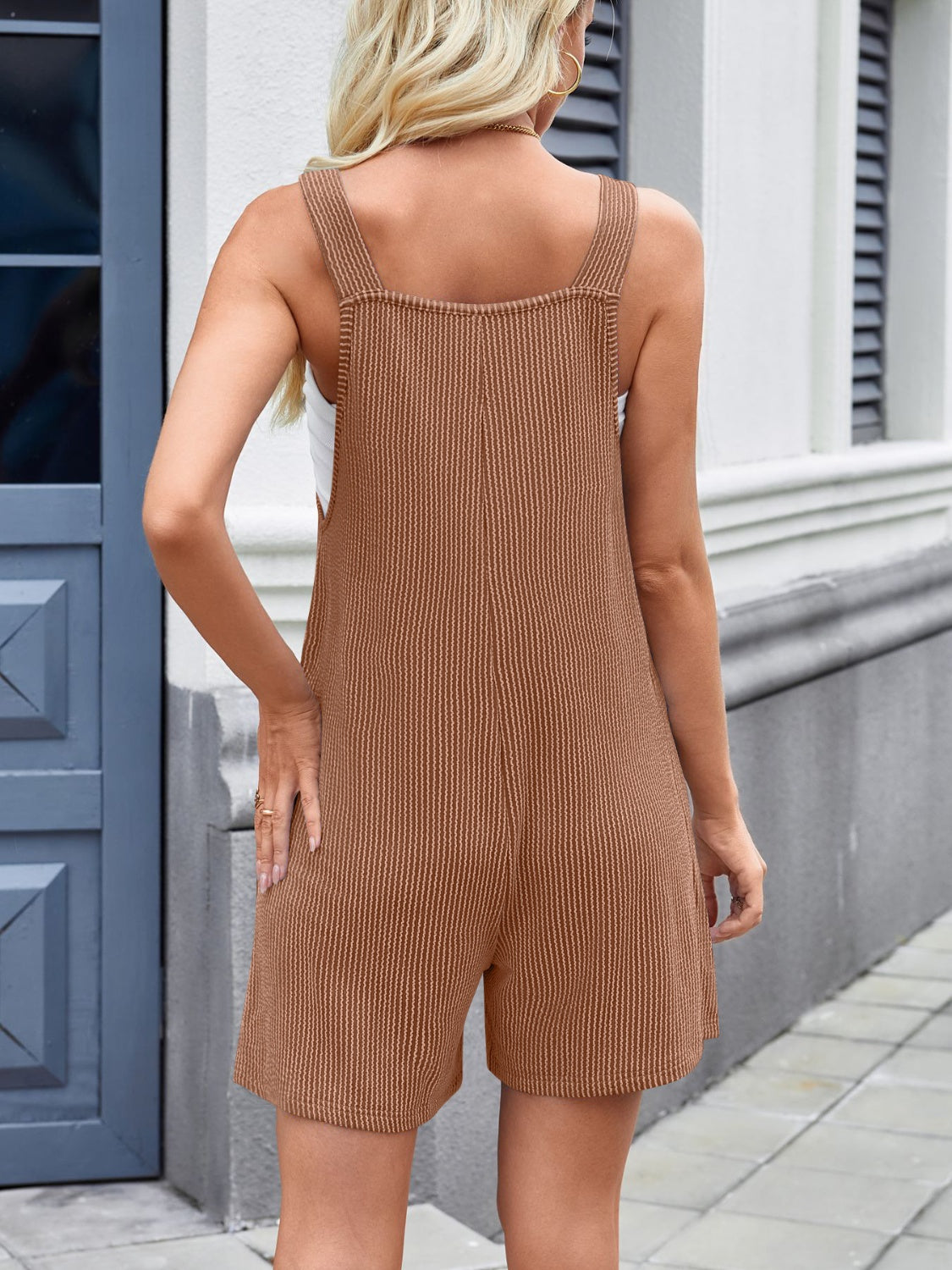 Lovelet Knotted Wide Strap Scoop Neck Overalls - The Ruffled Bull Boutique