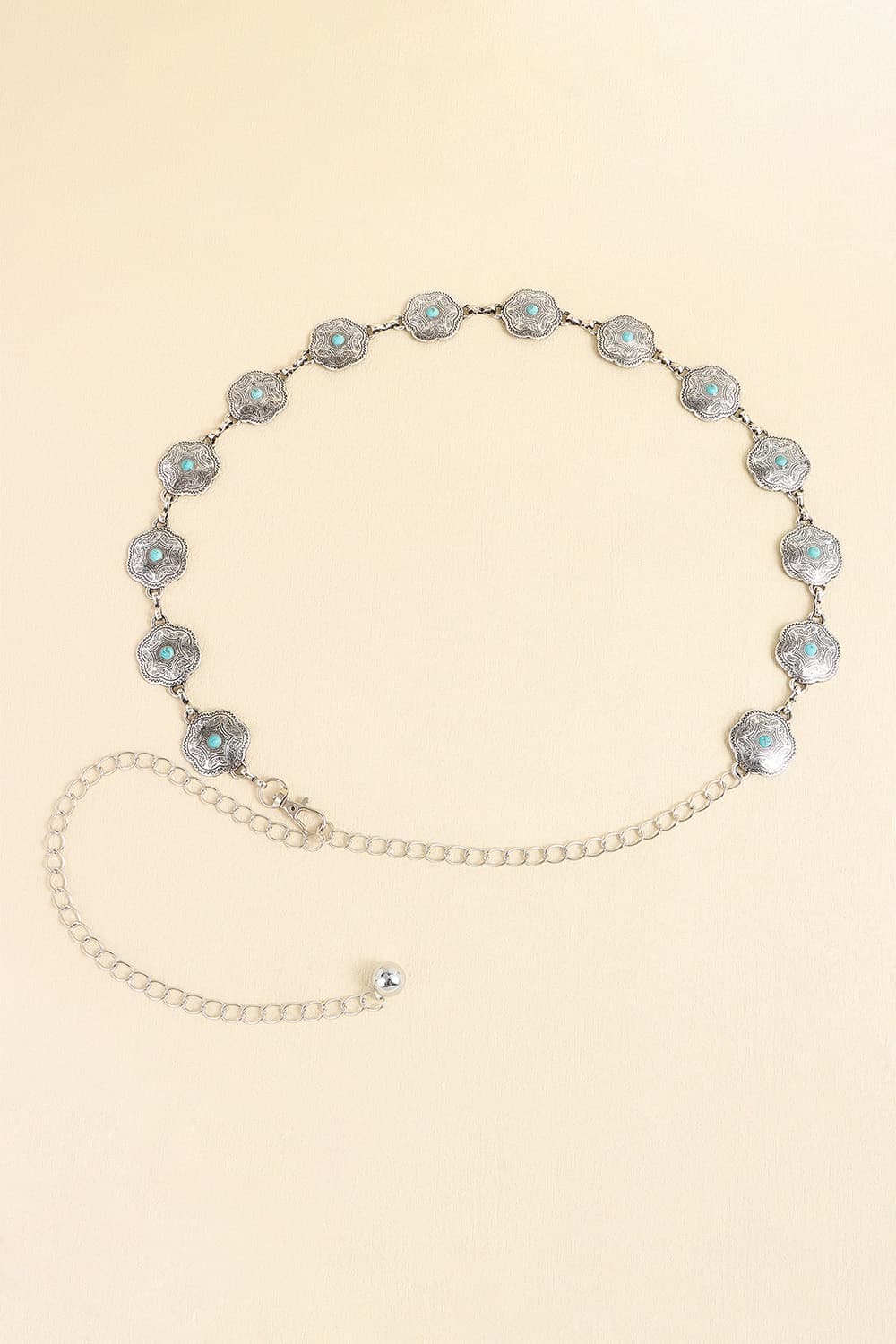 Vintage Turquoise Alloy Belt - The Ruffled Bull Boutique