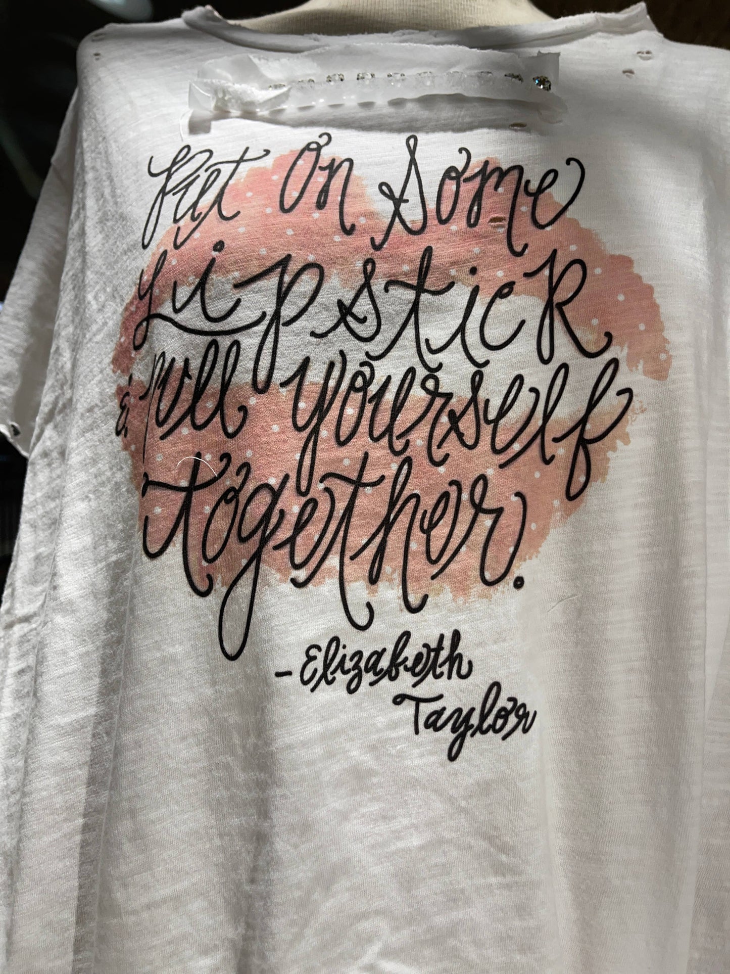 Lipstick Tattered Shirt - The Ruffled Bull Boutique