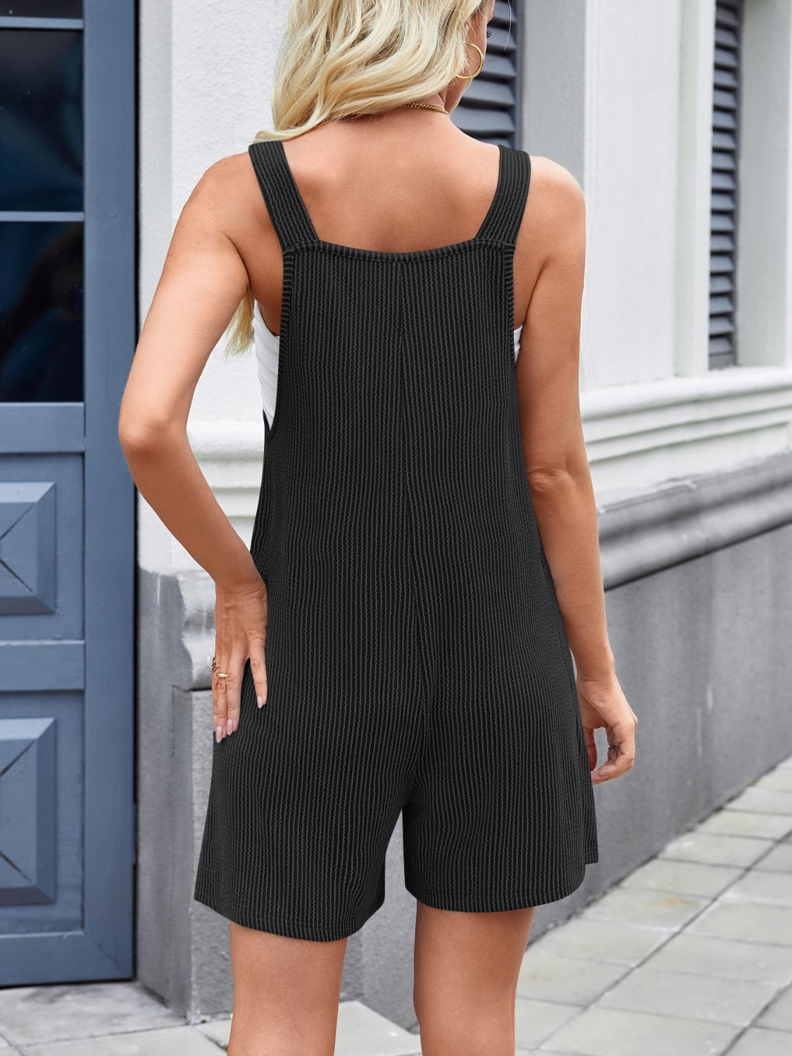 Lovelet Knotted Wide Strap Scoop Neck Overalls - The Ruffled Bull Boutique