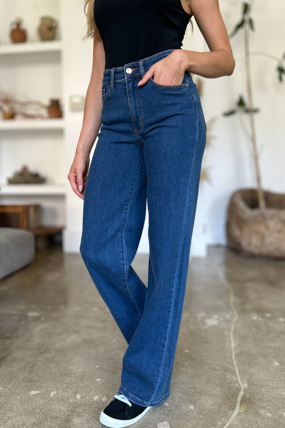 Judy Blue Full Size High Rise Straight Jeans - The Ruffled Bull Boutique