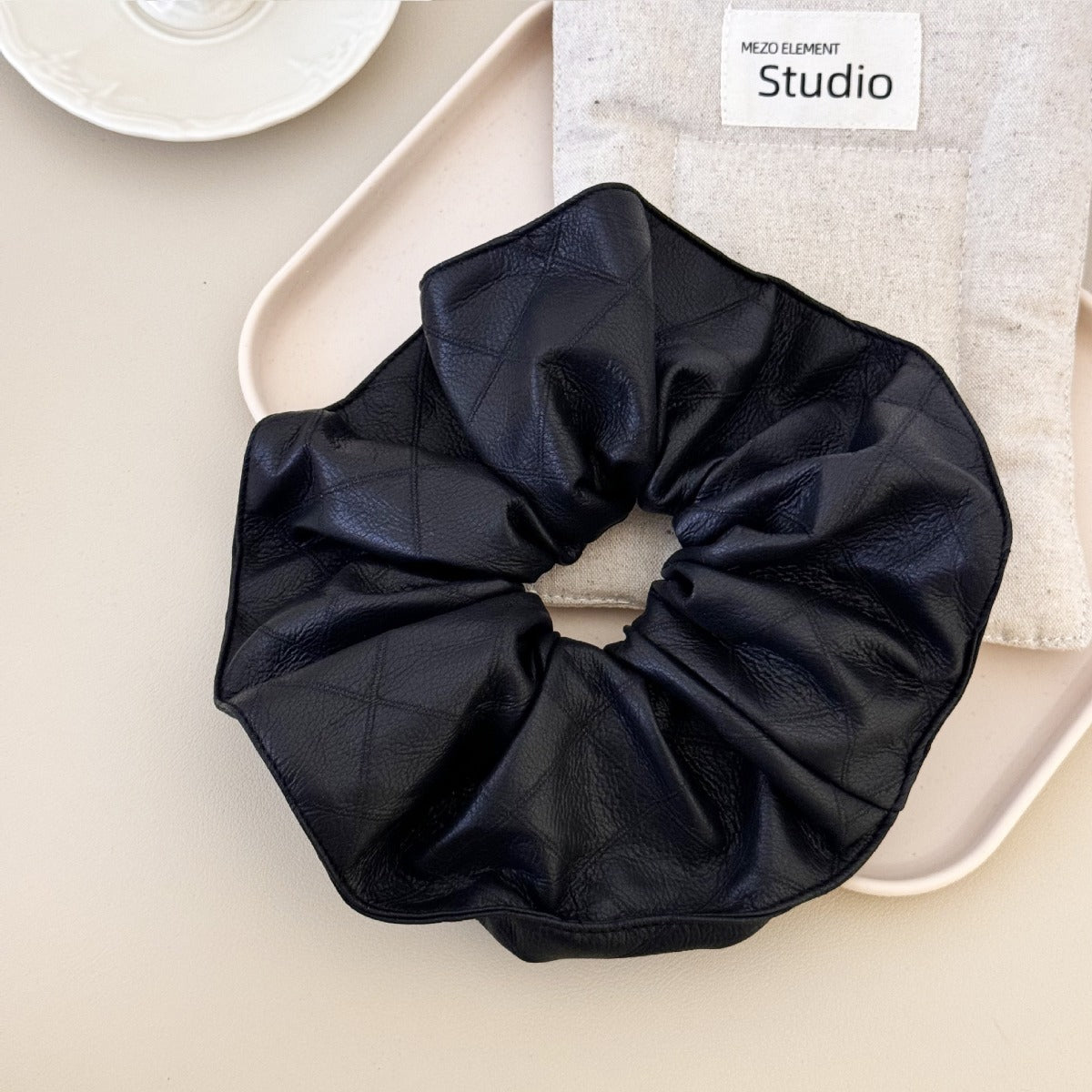 3-Piece PU Leather Elastic Hair Scrunchy - The Ruffled Bull Boutique