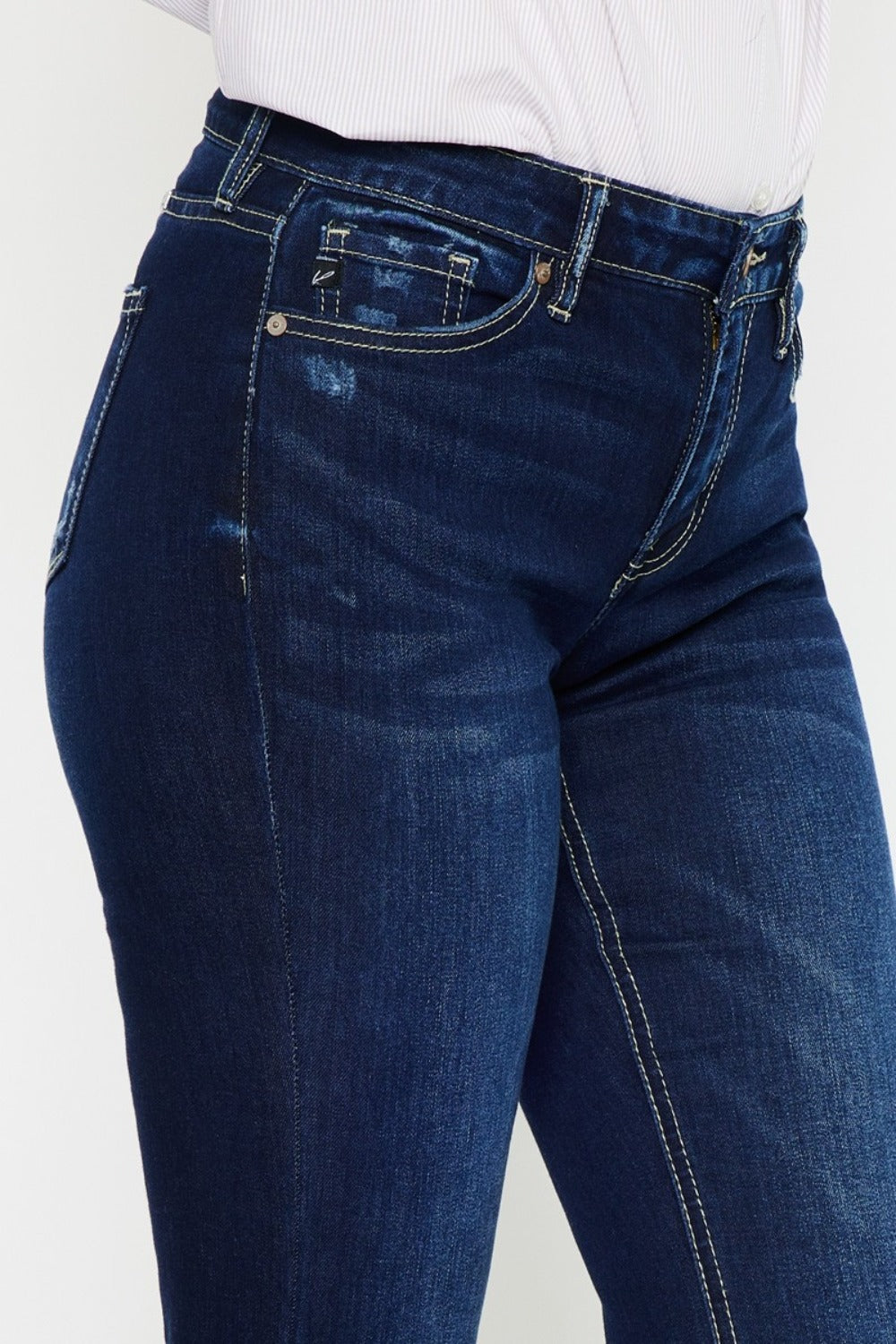 Kancan Mid Rise Slim Flare Jeans - The Ruffled Bull Boutique
