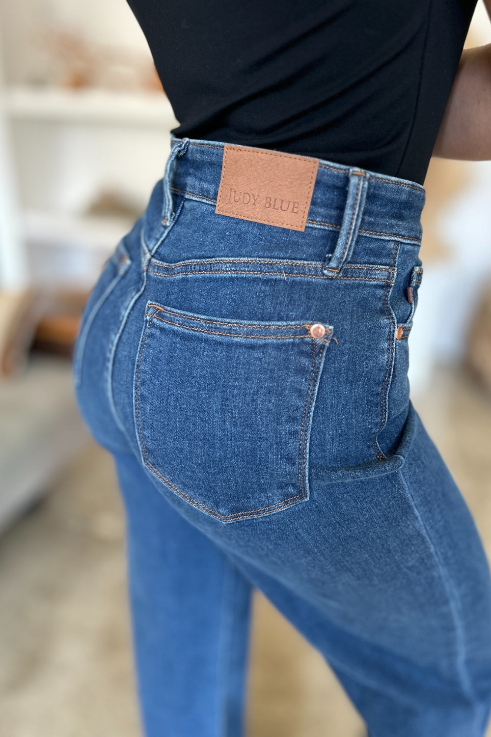 Judy Blue Full Size High Rise Straight Jeans - The Ruffled Bull Boutique