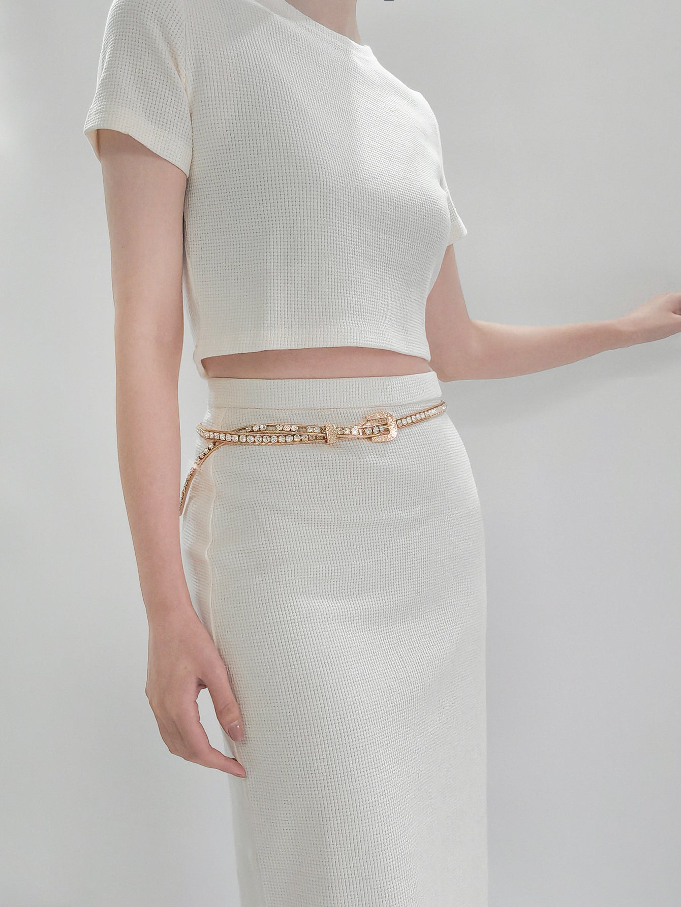Rhinestone Metal Belt - The Ruffled Bull Boutique