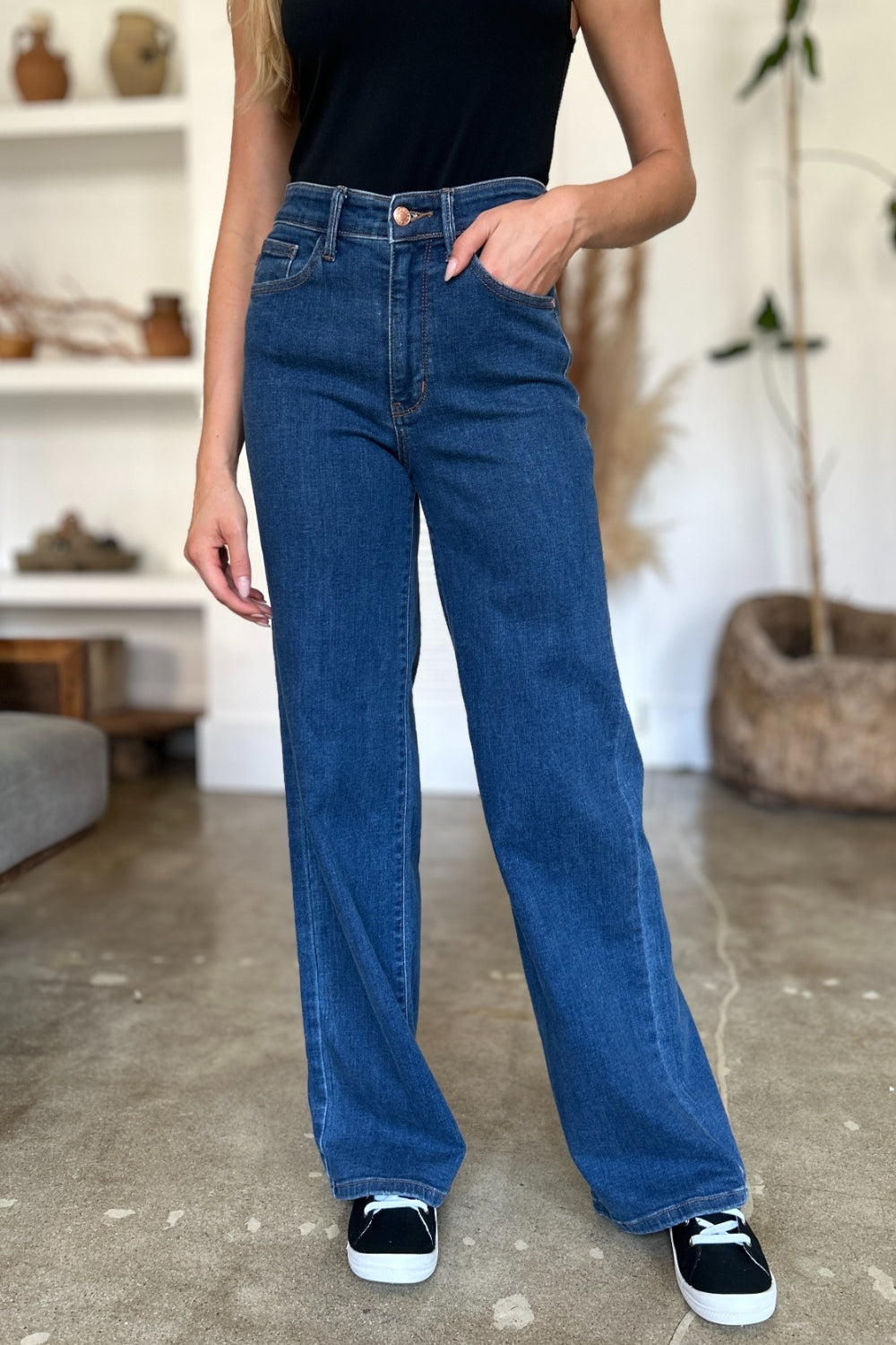 Judy Blue Full Size High Rise Straight Jeans - The Ruffled Bull Boutique