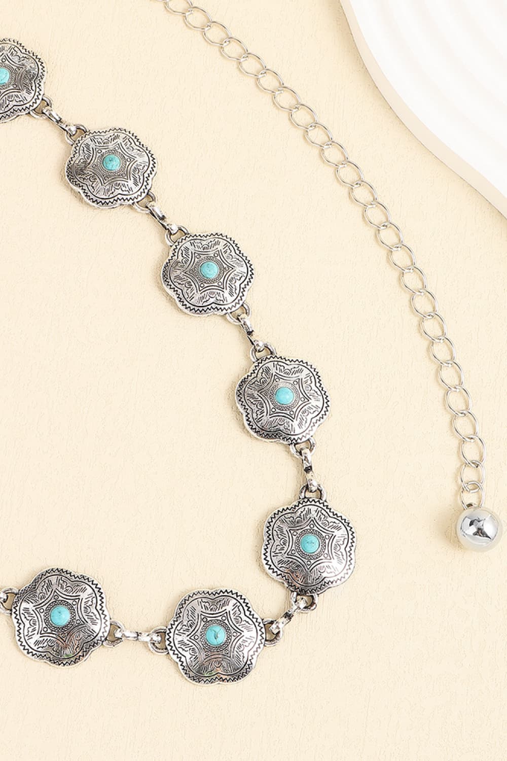 Vintage Turquoise Alloy Belt - The Ruffled Bull Boutique