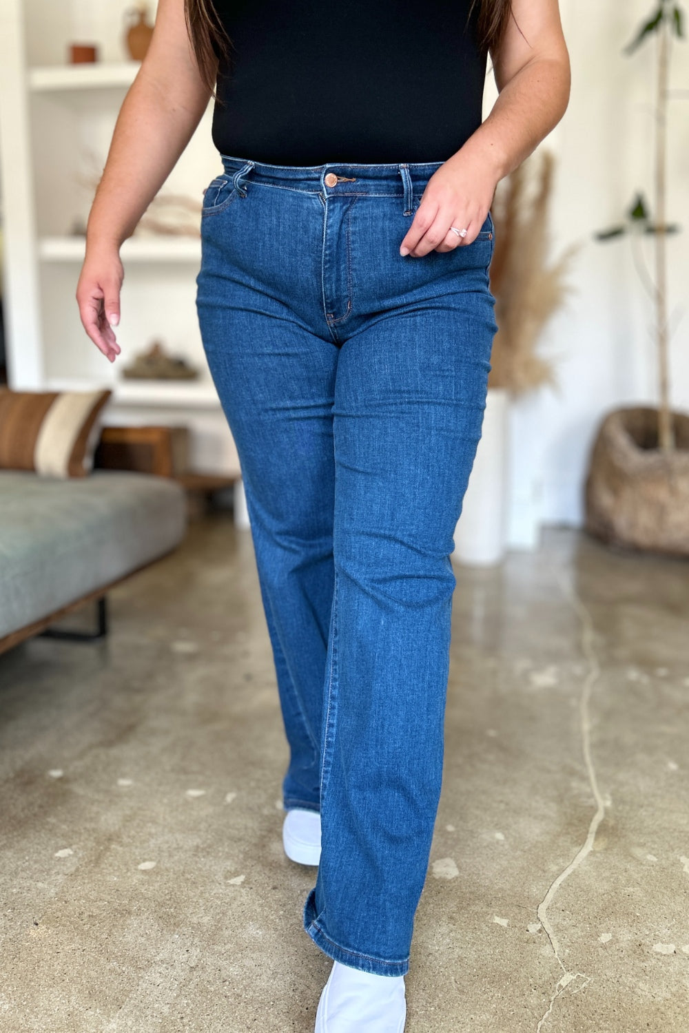 Judy Blue Full Size High Rise Straight Jeans - The Ruffled Bull Boutique