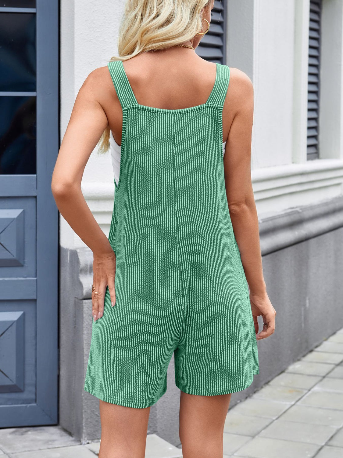 Lovelet Knotted Wide Strap Scoop Neck Overalls - The Ruffled Bull Boutique
