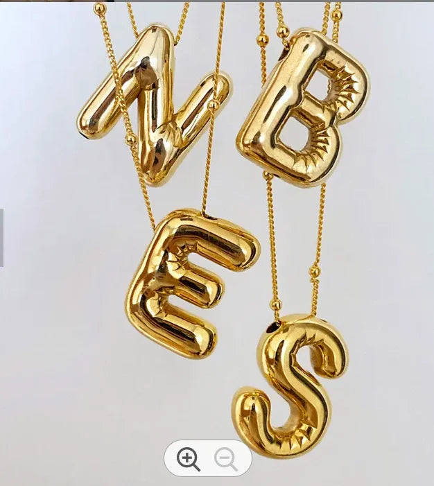 Gold bubble letter necklace - The Ruffled Bull Boutique