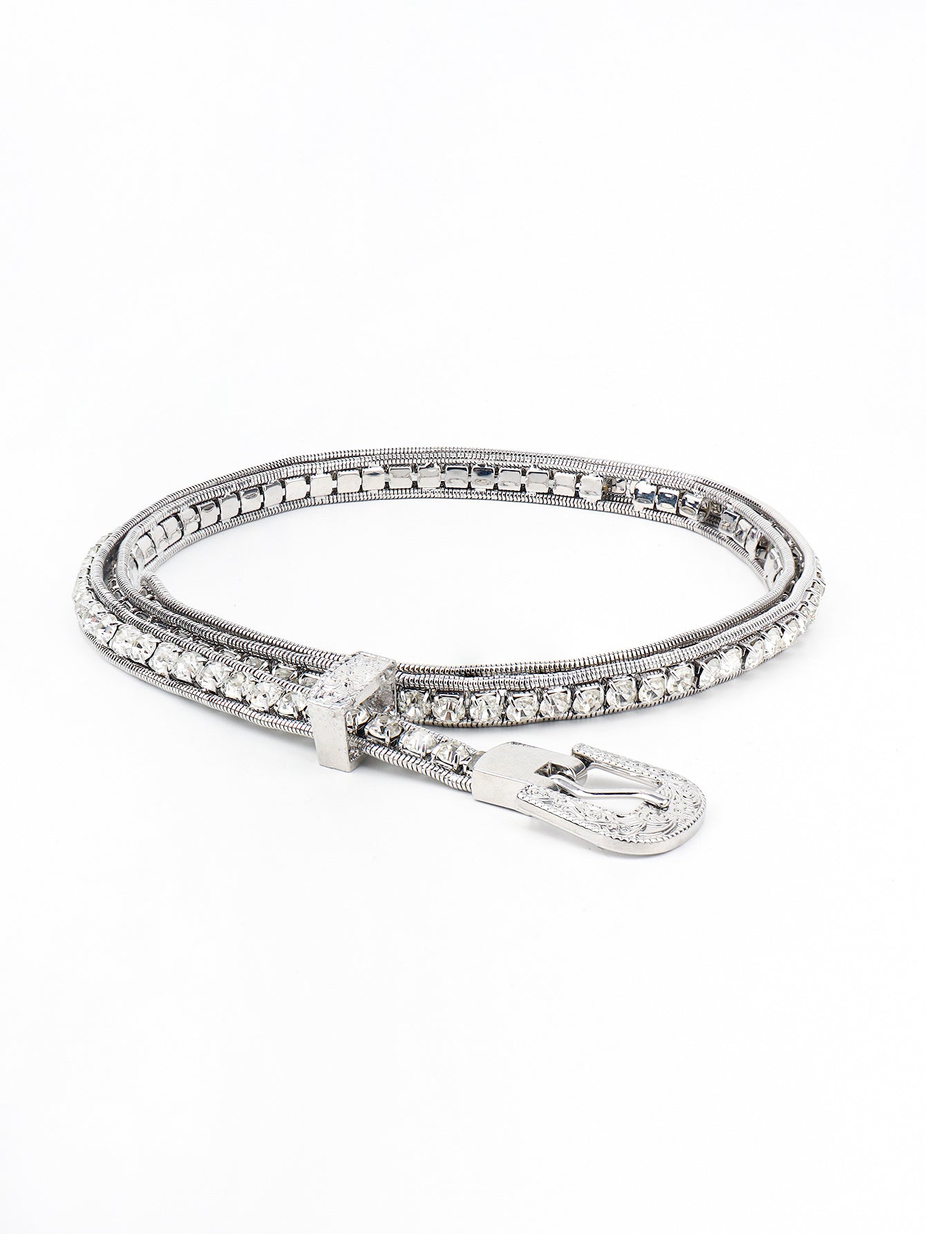 Rhinestone Metal Belt - The Ruffled Bull Boutique