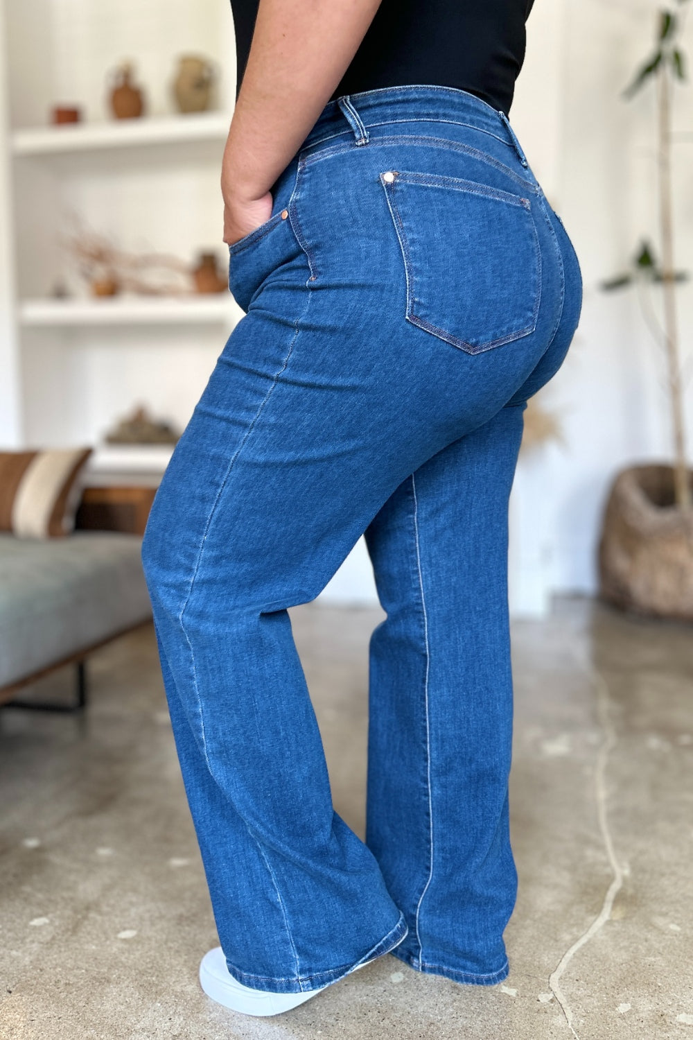 Judy Blue Full Size High Rise Straight Jeans - The Ruffled Bull Boutique