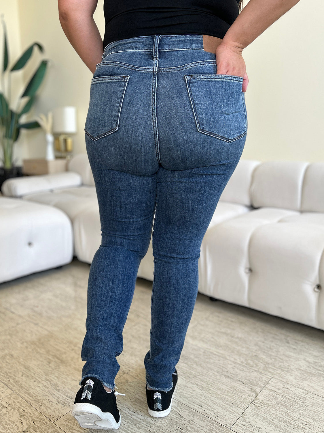 Judy Blue Full Size High Waist Distressed Skinny Jeans - The Ruffled Bull Boutique