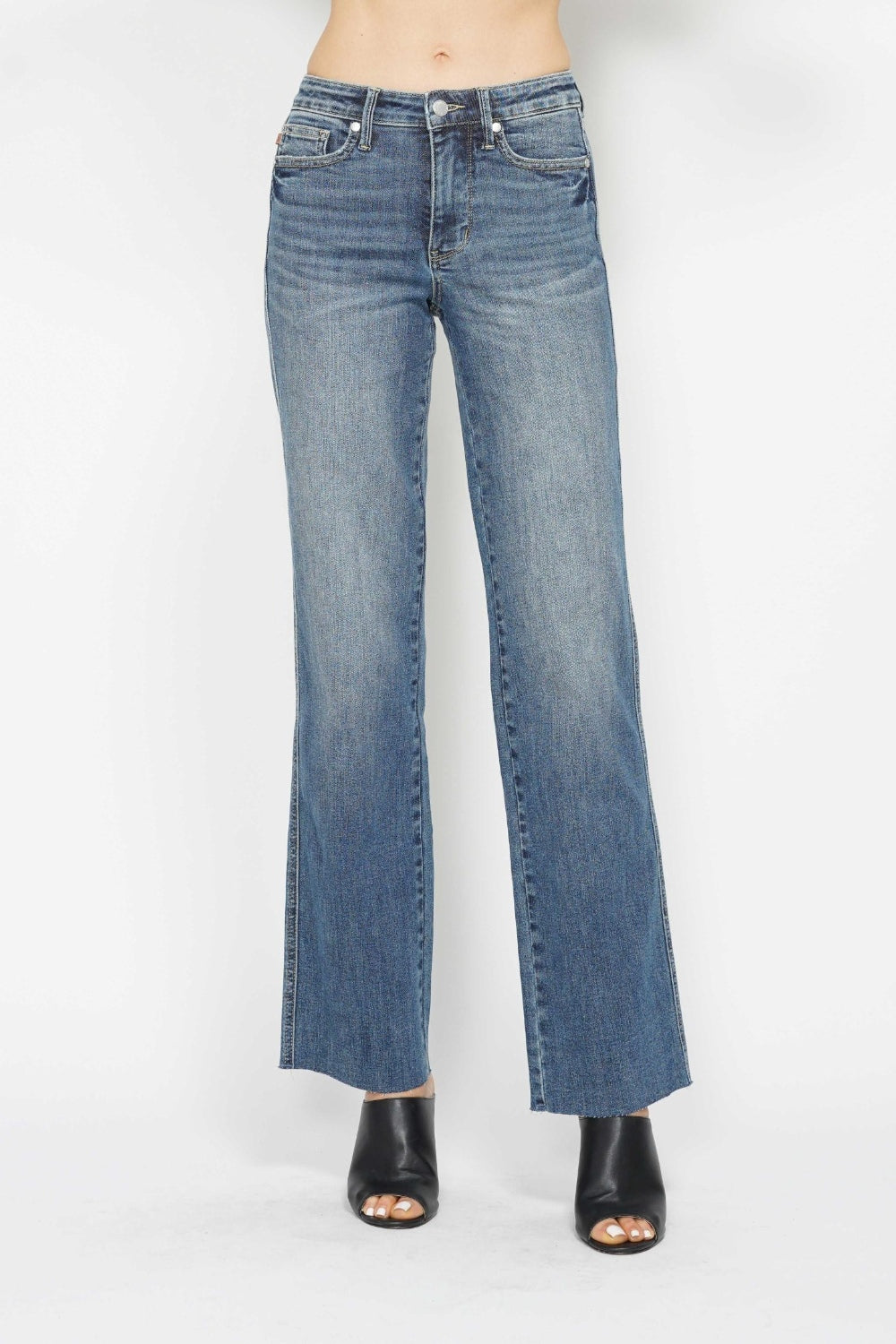 Judy Blue Full Size Tummy Control Straight Jeans - The Ruffled Bull Boutique