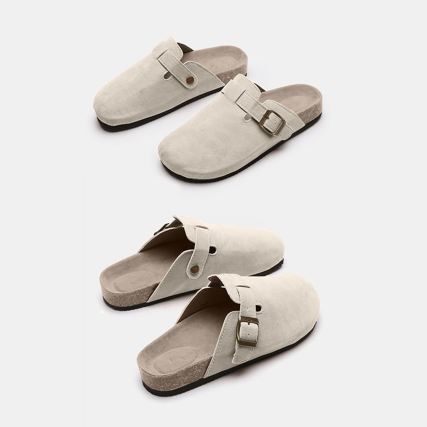 Suede Closed Toe Buckle Slide - The Ruffled Bull Boutique