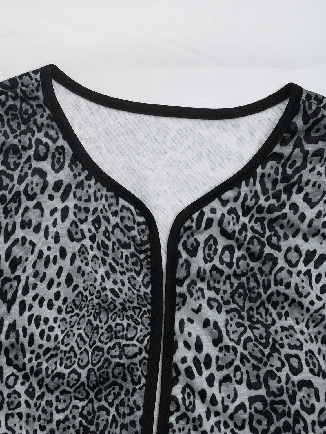 Perfee Leopard Open Front Long Sleeve Jacket - The Ruffled Bull Boutique