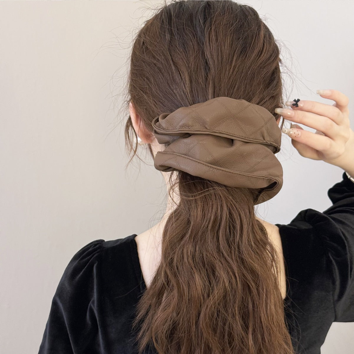 3-Piece PU Leather Elastic Hair Scrunchy - The Ruffled Bull Boutique