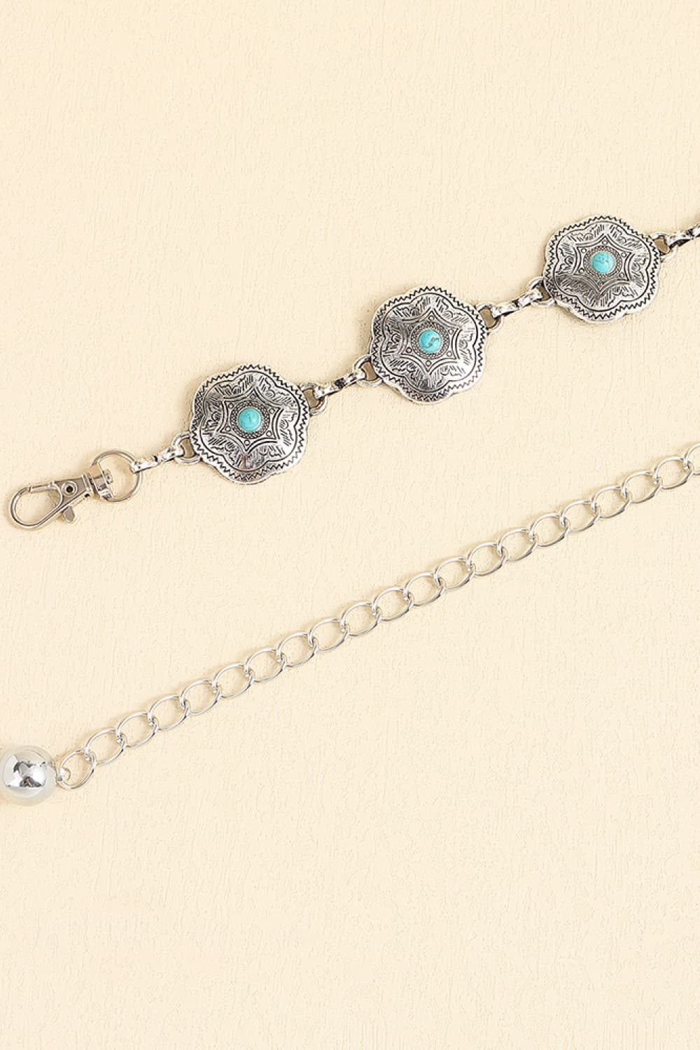 Vintage Turquoise Alloy Belt - The Ruffled Bull Boutique