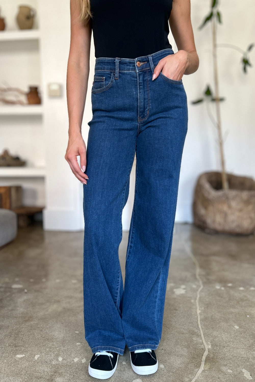 Judy Blue Full Size High Rise Straight Jeans - The Ruffled Bull Boutique