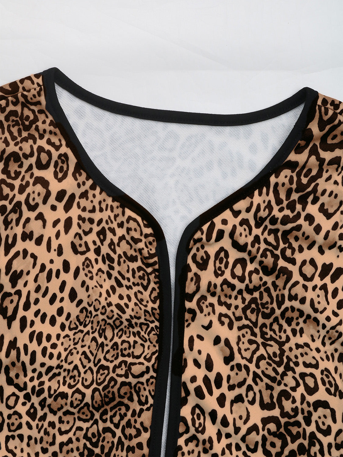 Perfee Leopard Open Front Long Sleeve Jacket - The Ruffled Bull Boutique