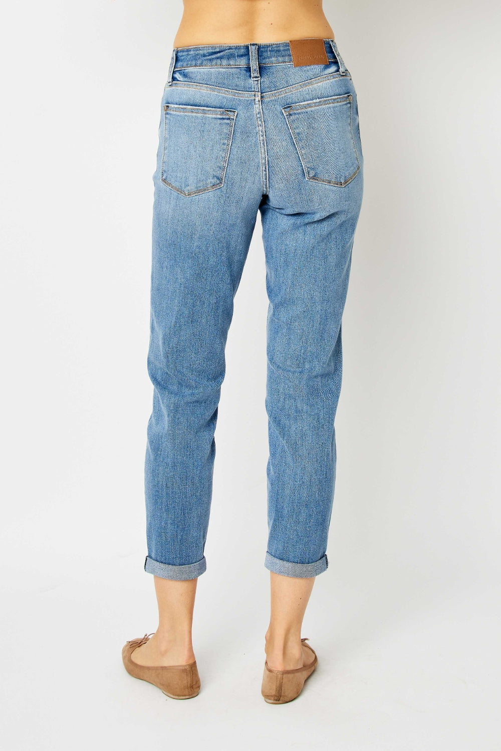 Judy Blue Full Size Cuffed Hem Slim Jeans - The Ruffled Bull Boutique