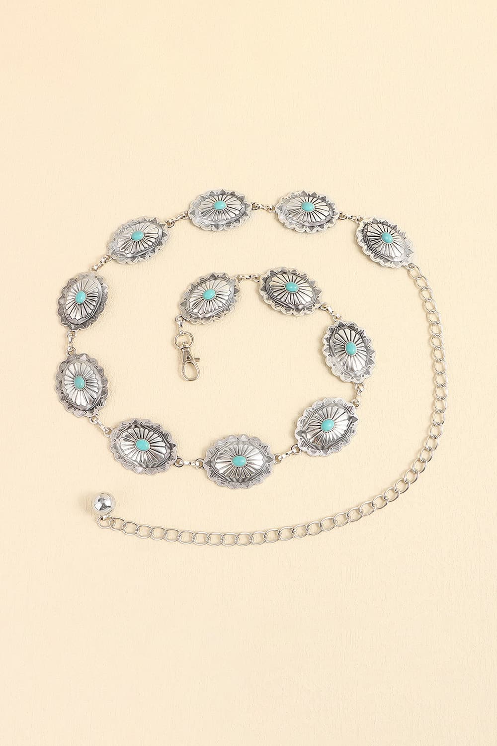Vintage Turquoise Alloy Belt - The Ruffled Bull Boutique