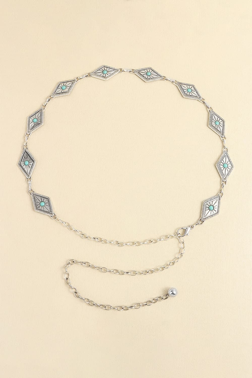 Vintage Turquoise Alloy Belt - The Ruffled Bull Boutique