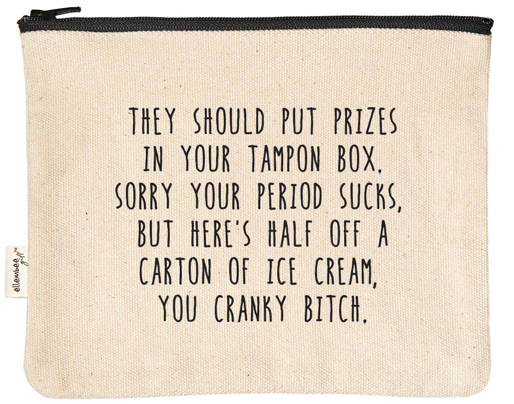 Prizes In Your Tampon Box Witty and Sassy Zipper Pouch - The Ruffled Bull Boutique
