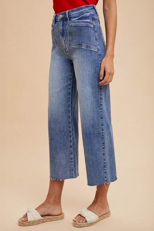 Annie Wear High Rise Wide Leg Jeans - The Ruffled Bull Boutique