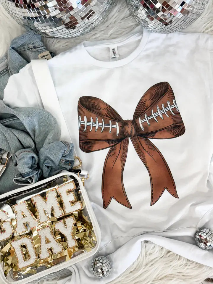 football bow tee - The Ruffled Bull Boutique