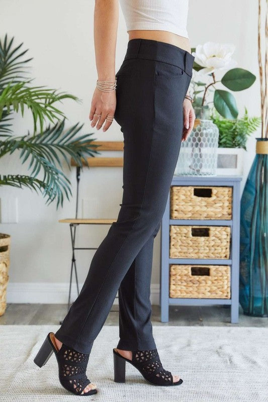 ADORA Mid Rise Skinny Pants - The Ruffled Bull Boutique