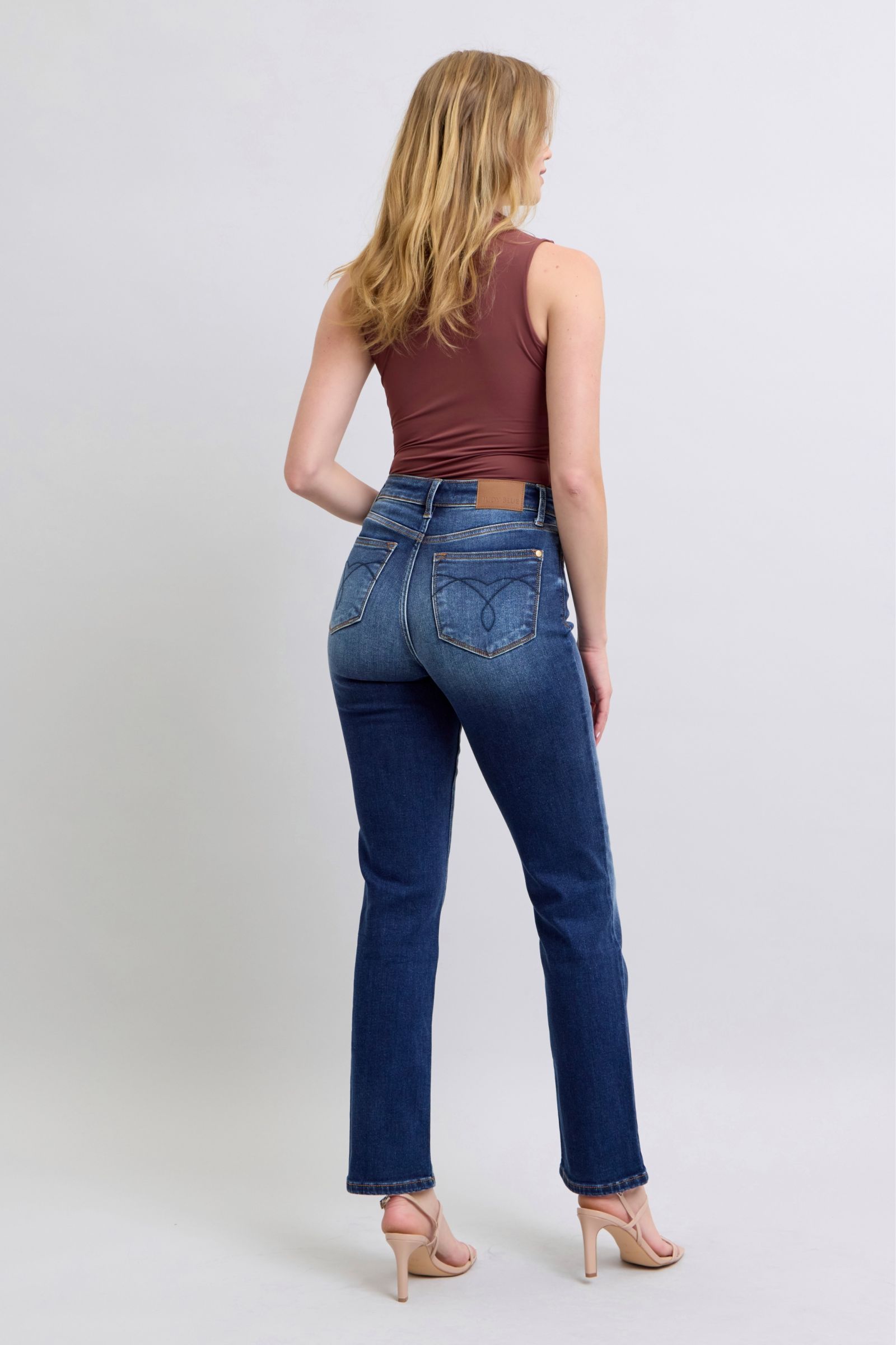 Judy Blue Full Size Washed Straight Leg Jeans with Pockets - The Ruffled Bull Boutique